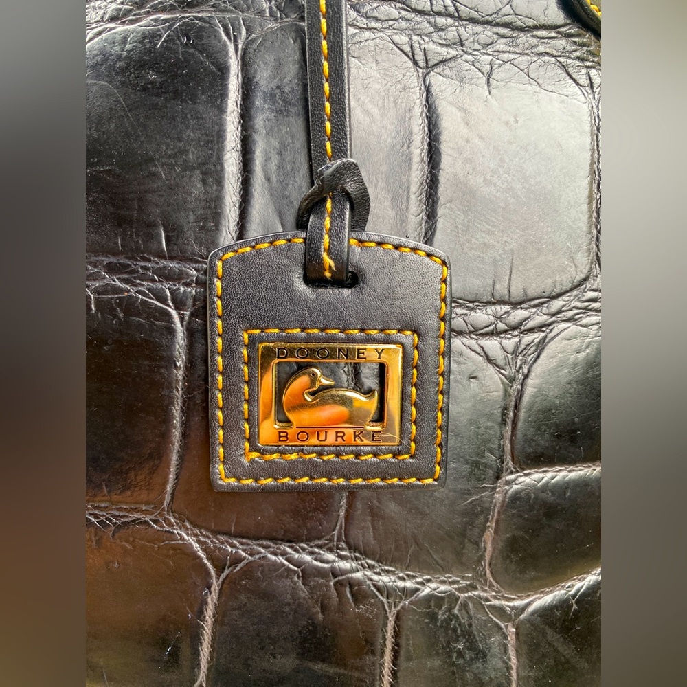 Dooney & Bourke Croco Fino Satchel Vintage Collectors Bag - Picture 3 of 8